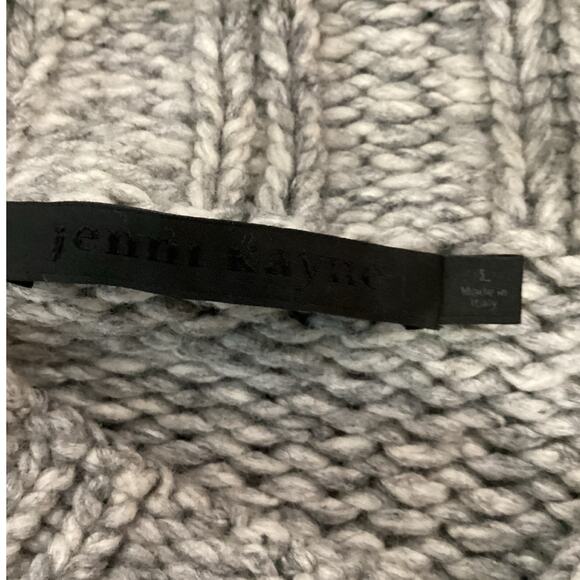 Jenni Kayne Moritz Mockneck Pullover Sweater Grey Marl Wool Blend Large Sold Out - Picture 11 of 13